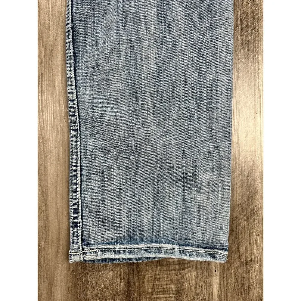 BKE Nolan Straight Leg Stretch Jeans Blue Repreve Recycled — Size 38x32_3